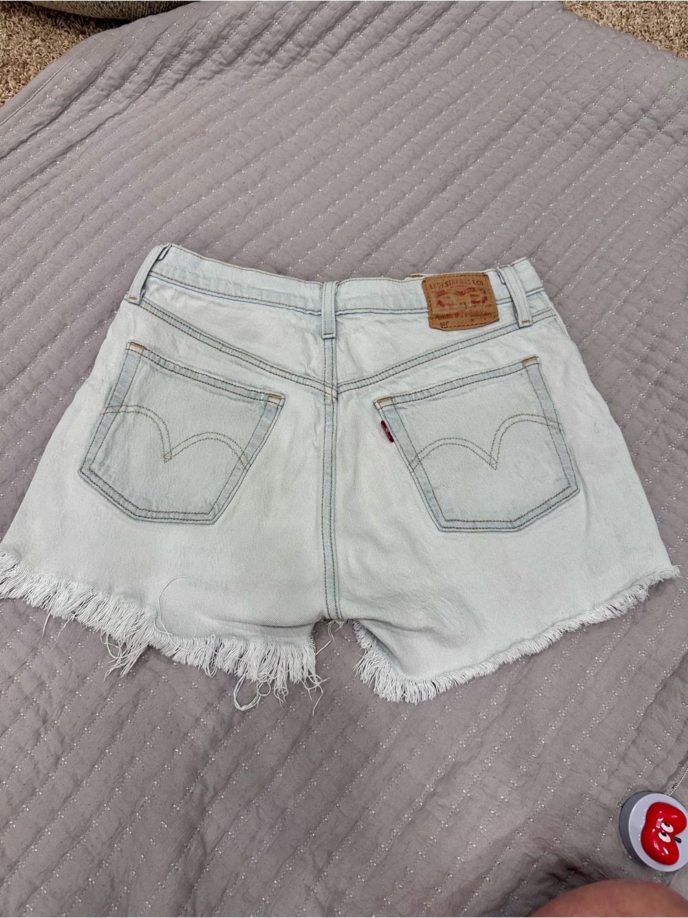Levi's Women's Light White Wash Cutoff Denim Shorts
